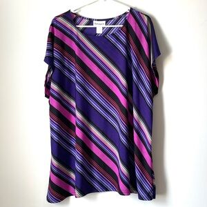 Serengeti Women Size 2X Blouse Top Pink Purple